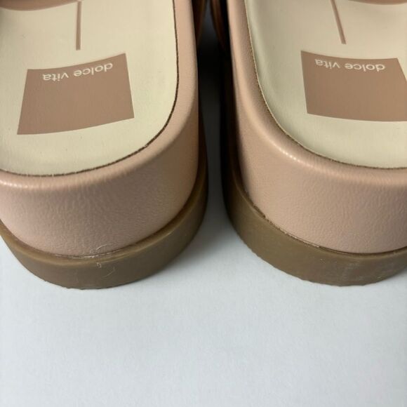Dolce‎ Vita cream leather platform slide sandals size 8.5 - Picture 13 of 13